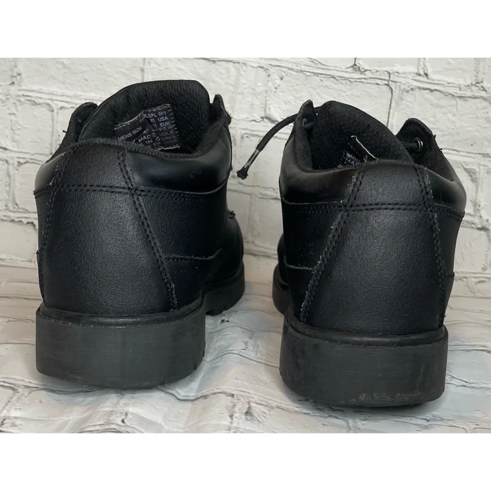 Black Leather Lugz Low Work Boot